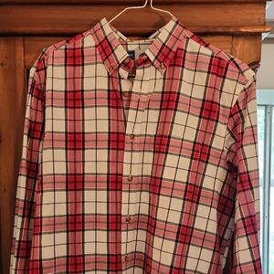 Old Navy Red and White Checkered Men's Shirt